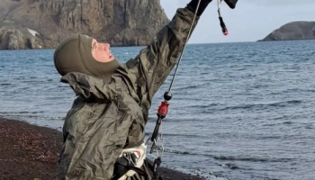Александр Кузьмин на кайте в Антарктике: два рекор
